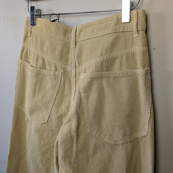 NWOT ZARA Corduroy Women Pants Size 0 Beige Light Yellow Color 100% Cotton Baggy - Picture 6 of 12